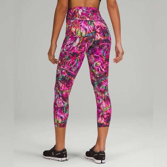 lululemon athletica Pants - Lululemon Base Pace HR Running Tight 25" Leggings Hyper Flow Pink Multi 10